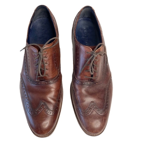 Cole Haan ✈︎ Madison Leather Wingtip Oxford Brogue Dress Shoe ✈︎ Mahogany Brown - Picture 14 of 16